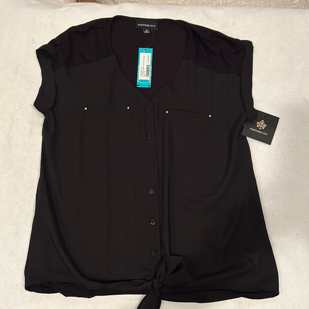 Fortune + Ivy black short sleeve